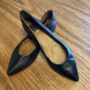 Frye Regina Ballet Flats Black Leather Pointed Toe Size 7.5